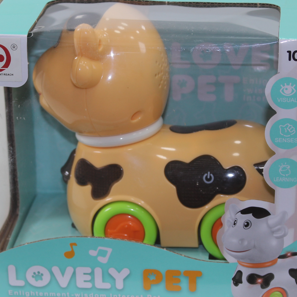 Lovely Pet Musical Cow Toy (Light & Music) - Yellow