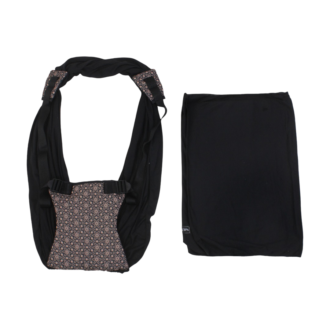 Petit Bebe Baby Vea Sling Carrier – Black & Beige - Baby Essentials