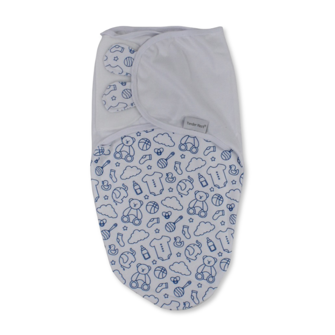 Cotton Baby Swaddle – Shower Blue Design