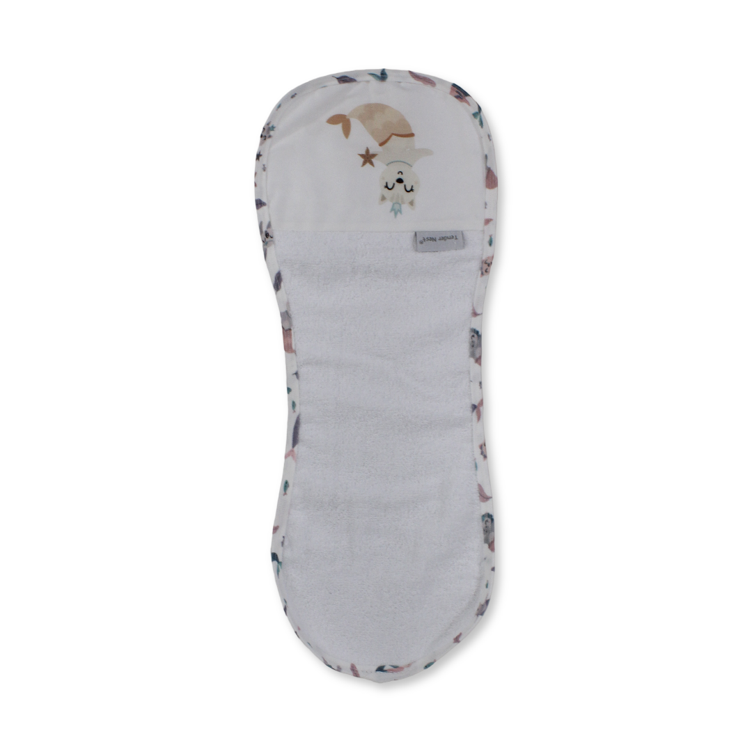Cotton Baby Burp Cloth – Pink with Mermaid Design - Baby Essentials - Petit Bebe