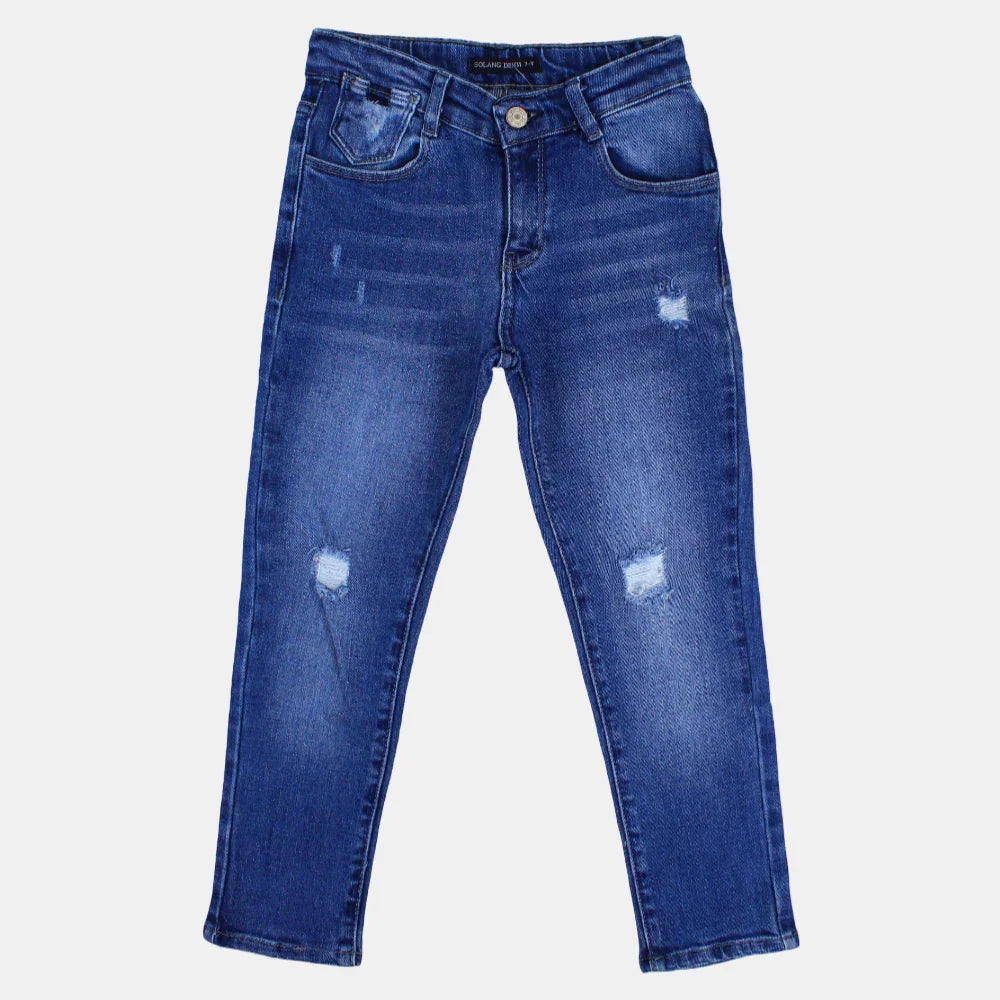 Boys Mid-Wash Ripped Jeans