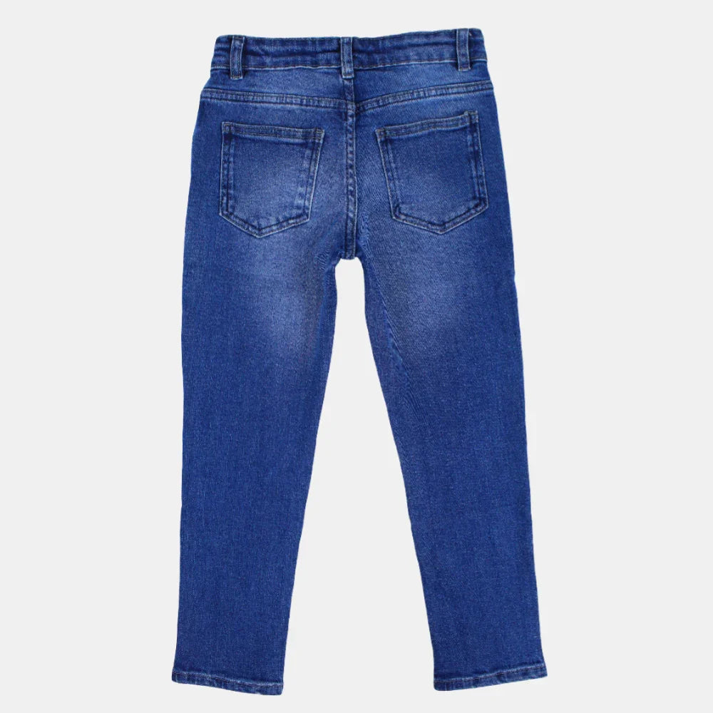 Boys Mid-Wash Ripped Jeans