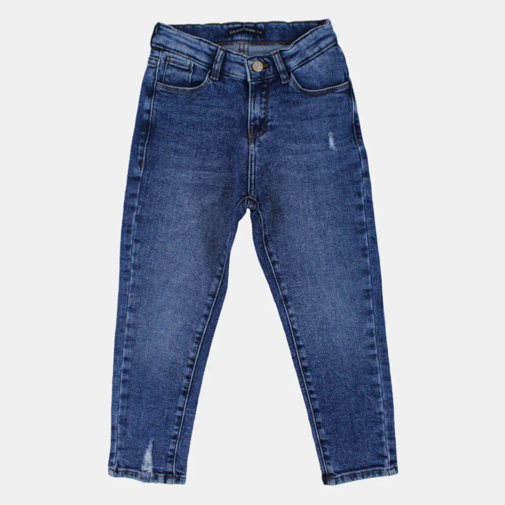 Girls Dark Blue Denim Jeans