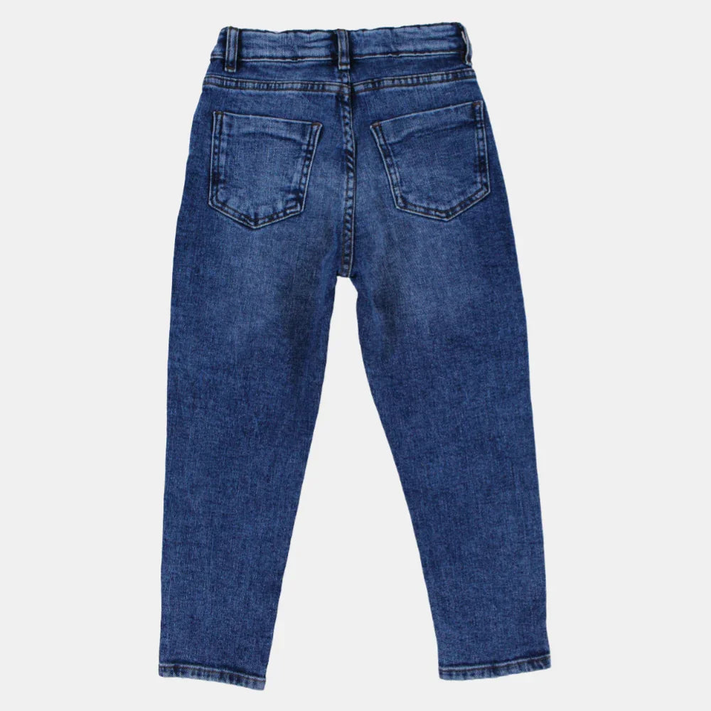 Girls Dark Blue Denim Jeans