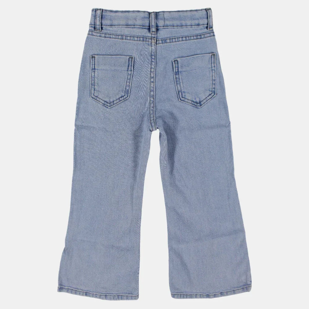 Girls Light Blue Denim Jeans – Mid-Rise