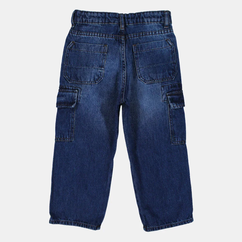 Boys Cargo Jeans – Dark Wash
