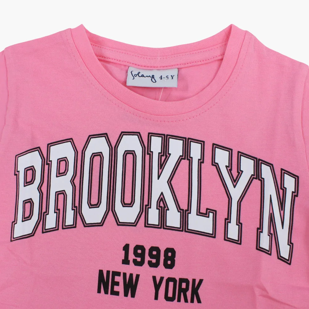 Girls Cotton Printed T-Shirt
