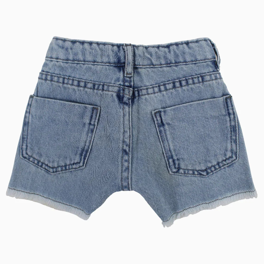Girls Denim Shorts – Light Wash Jeans