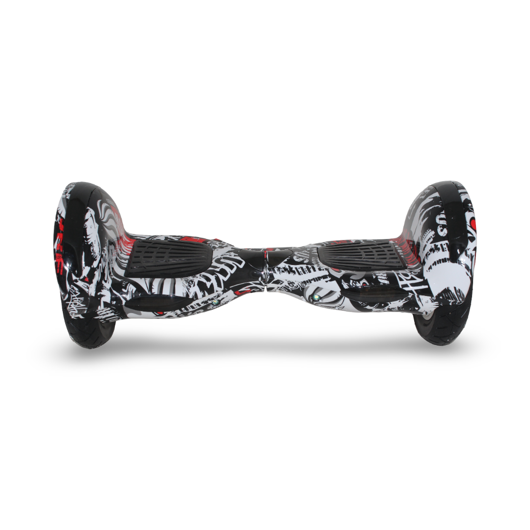 Electric Hoverboard 10 Inches – Black & White Graffiti Print