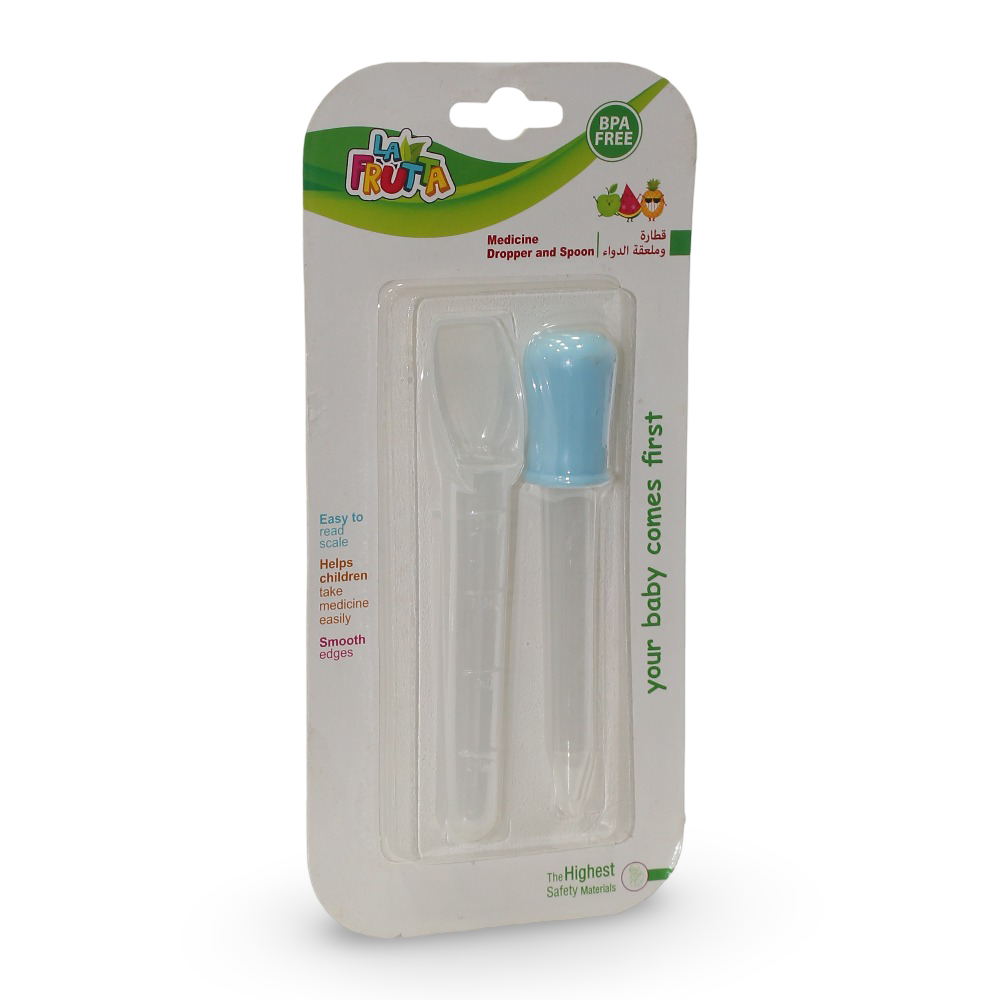 La Frutta Baby Medicine Dropper & Spoon Set – Blue - Baby Essentials