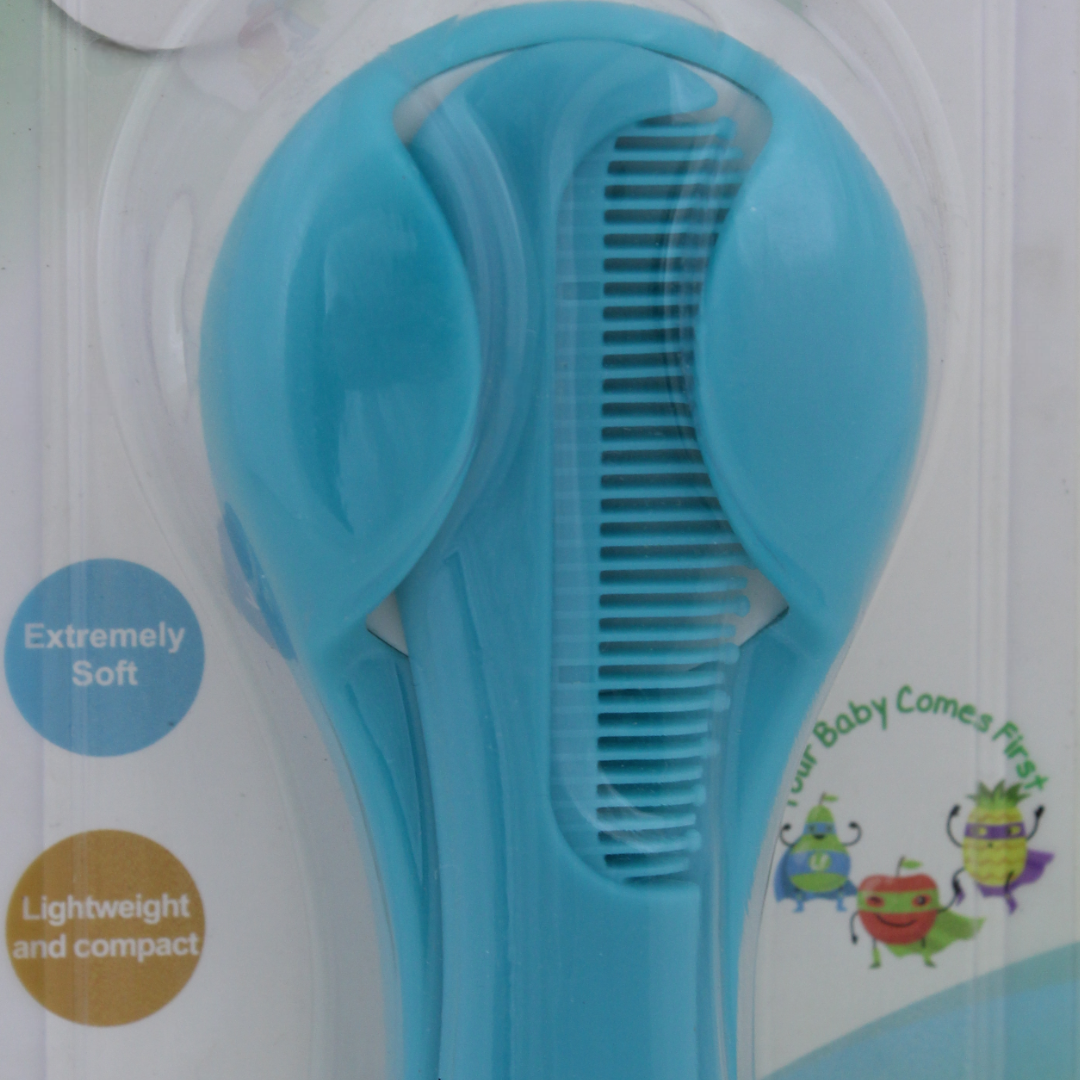 La Frutta Compact Baby Brush & Comb Set – Blue
