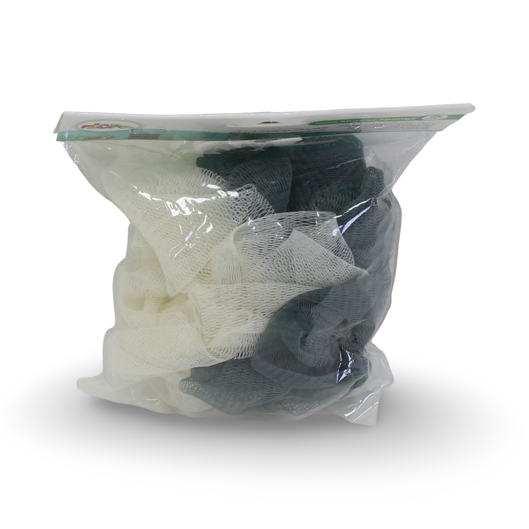 La Frutta Nylon Shower Sponge – Off-White & Navy