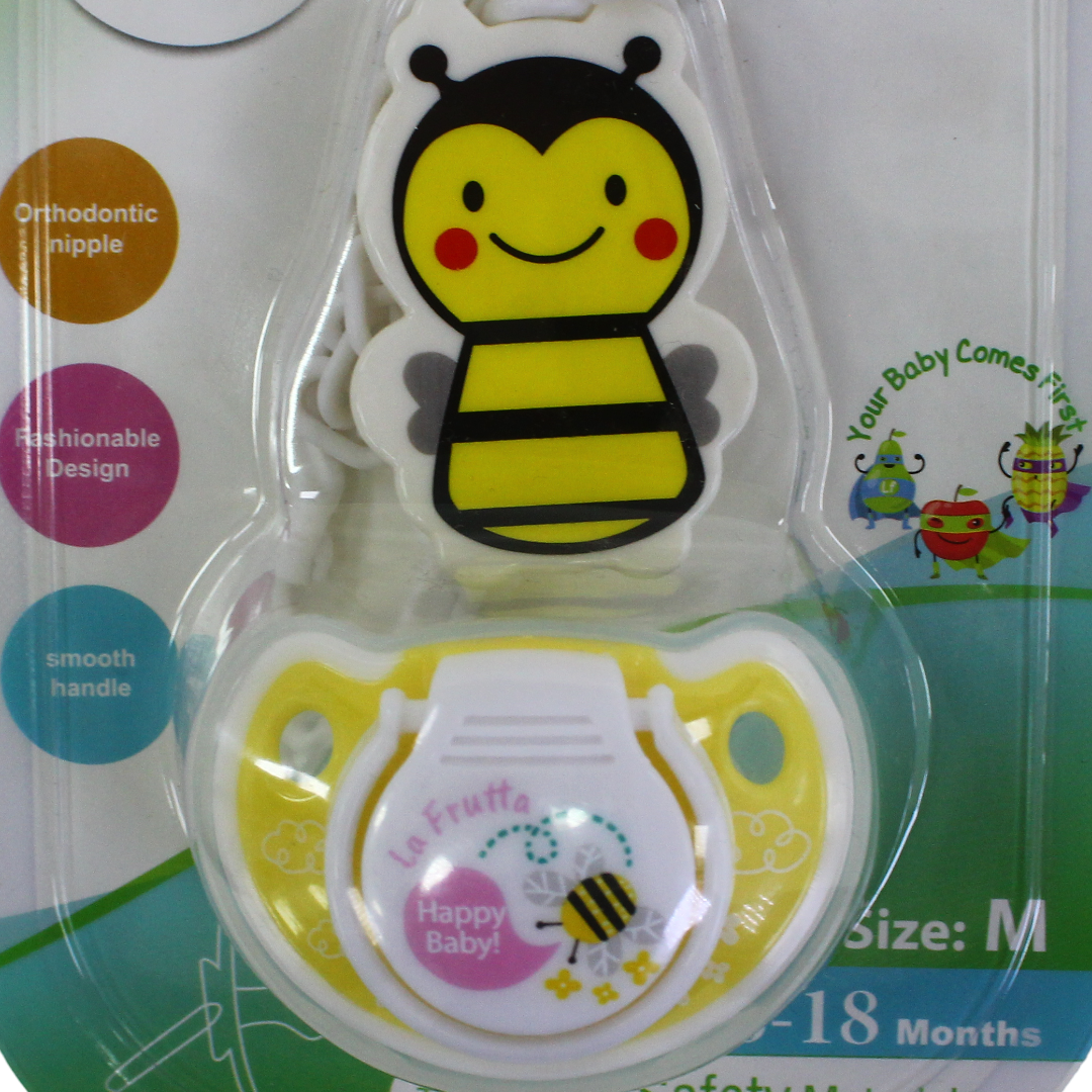 La Frutta Baby Orthodontic Pacifier with Chain 3D Bee 6-18m