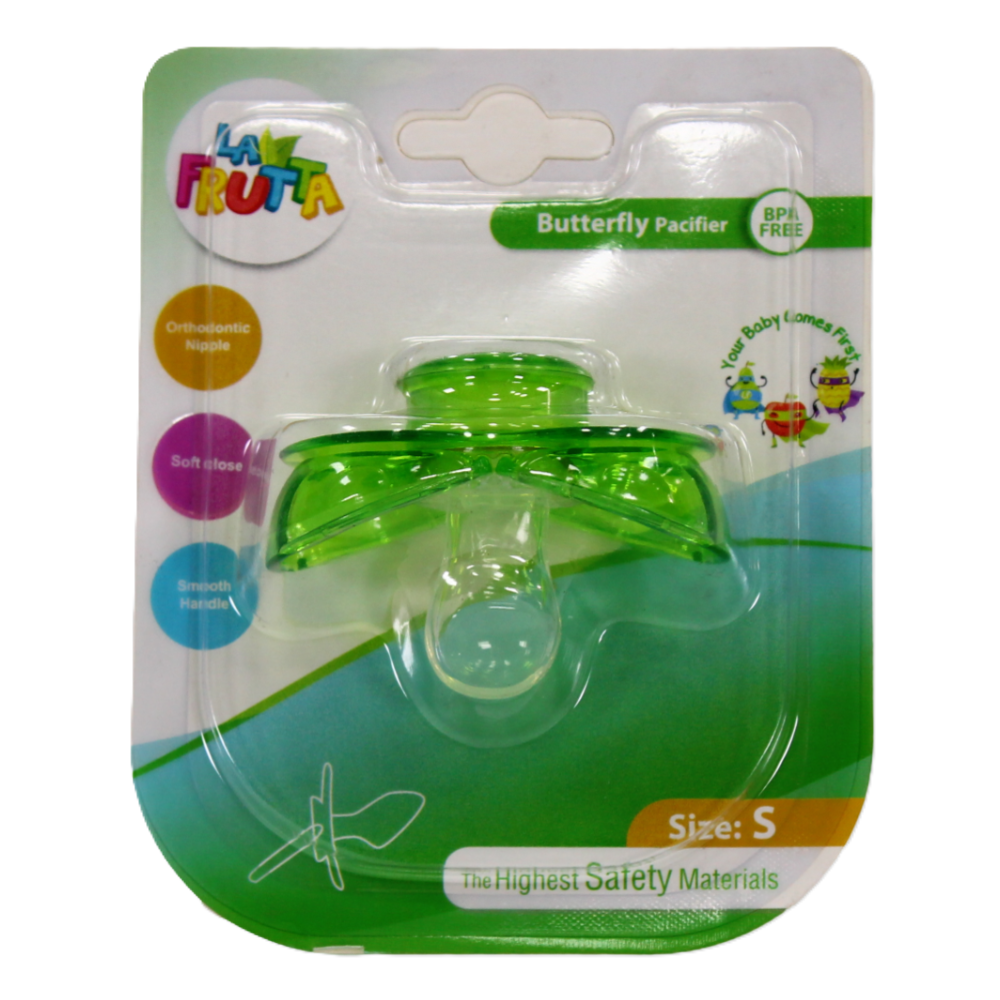 La Frutta Baby Butterfly Round Auto Pacifier - Green - Baby Essentials