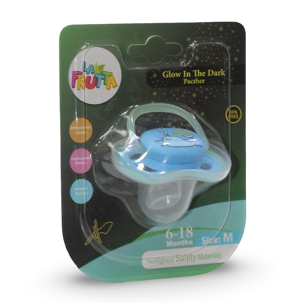 La Frutta Glow-in-the-Dark Pacifier (6:18m) – Baby Blue - Baby Essentials