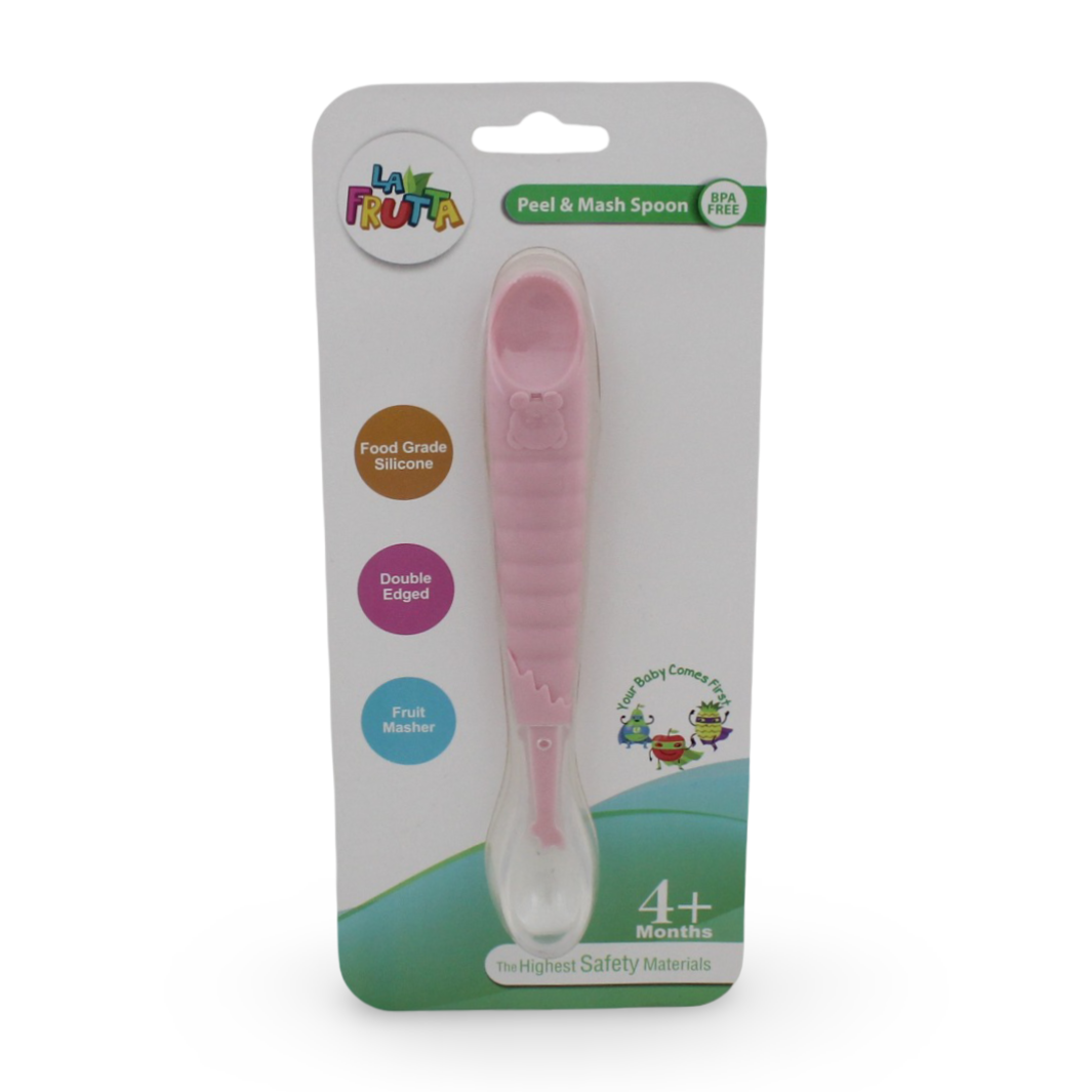 La Frutta Baby Silicone Spoon - Pink - Baby Essentials
