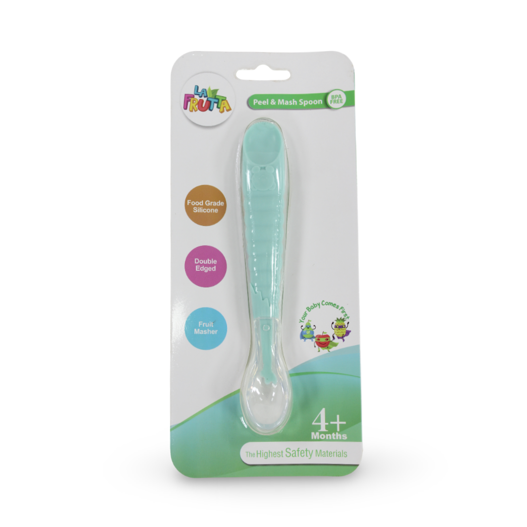 La Frutta Baby Silicone Spoon – Aqua - Baby Essentials
