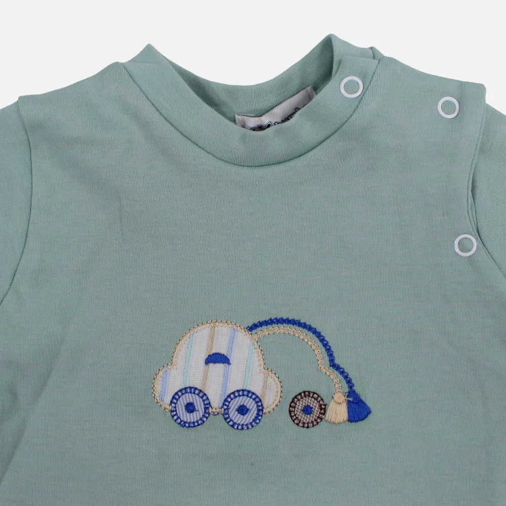 Baby Boys Cotton Romper - Car Print