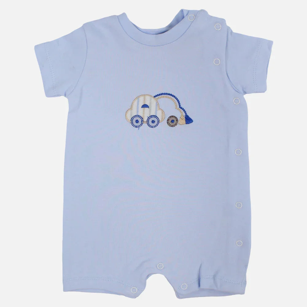 Baby Boys Cotton Romper - Car Print