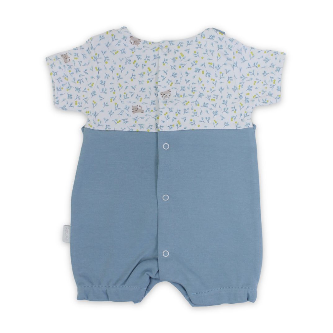 Baby Girls Cotton Romper – Leaves Print