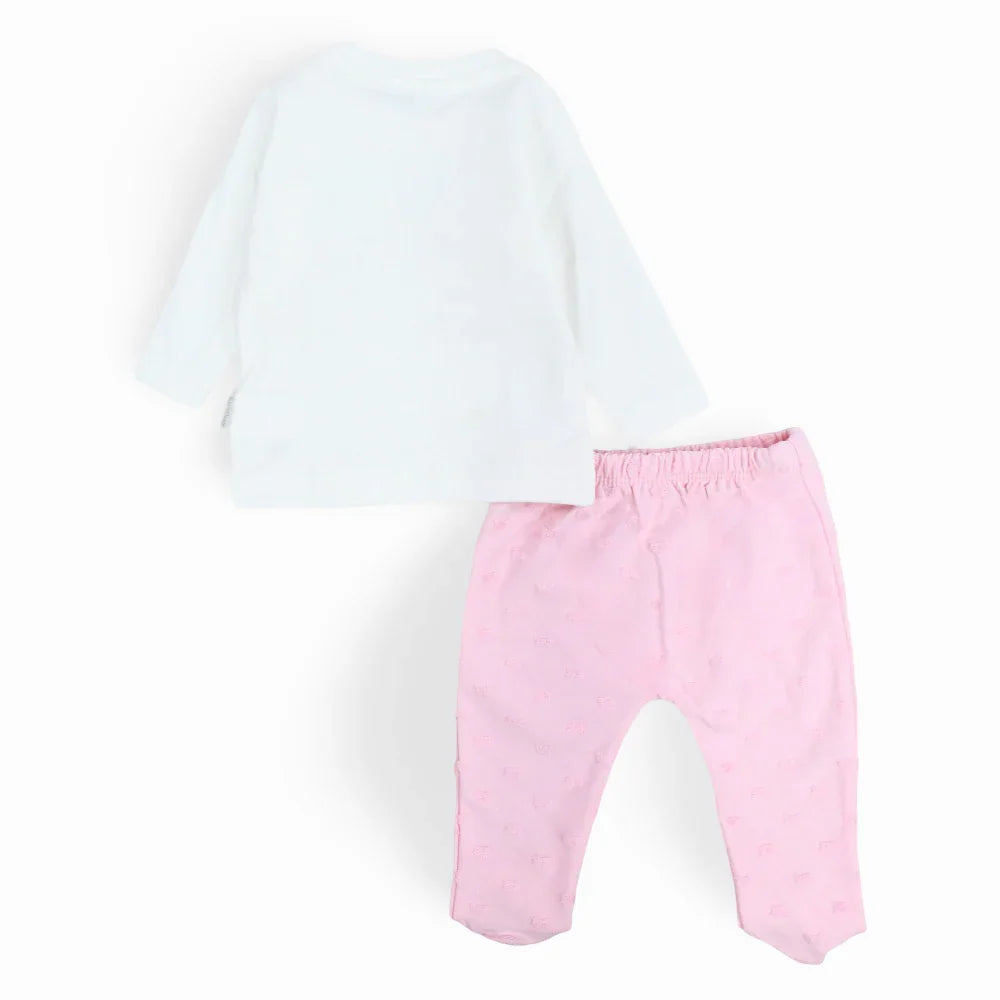 Baby Girls Cotton Pajama Set - Girly Cute Embroideries