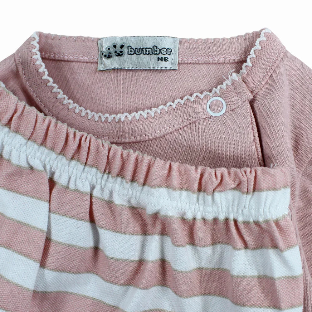 Baby Girls Cotton Pajama Set - Cute Princess Embroidery