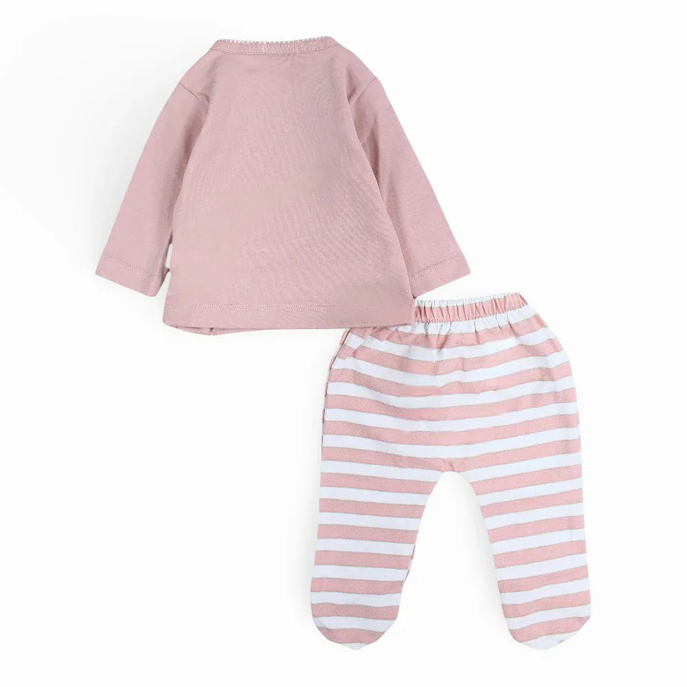 Baby Girls Cotton Pajama Set - Cute Princess Embroidery