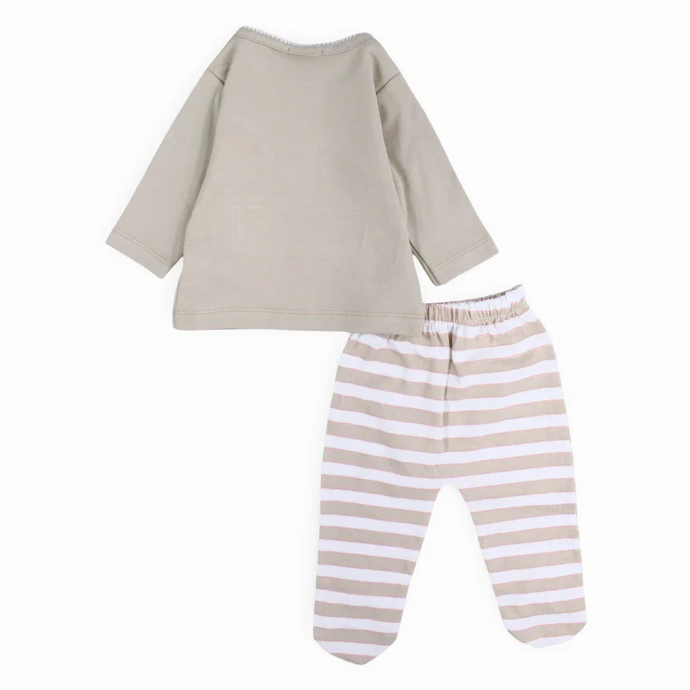 Baby Girls Cotton Pajama Set - Cute Princess Embroidery