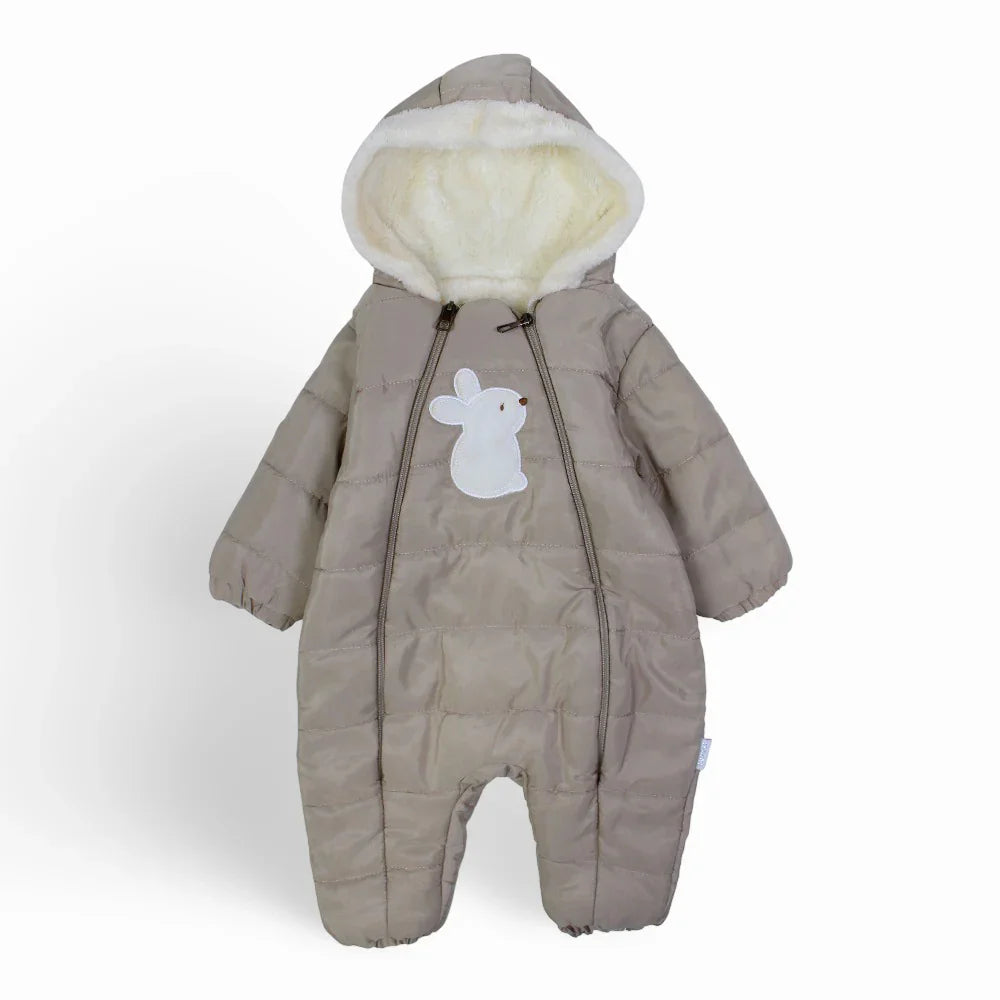 Baby Boys Waterproof Hooded Overall - Rabbit Design
