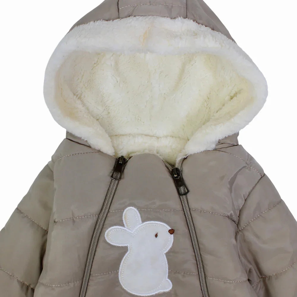 Baby Boys Waterproof Hooded Overall - Rabbit Design