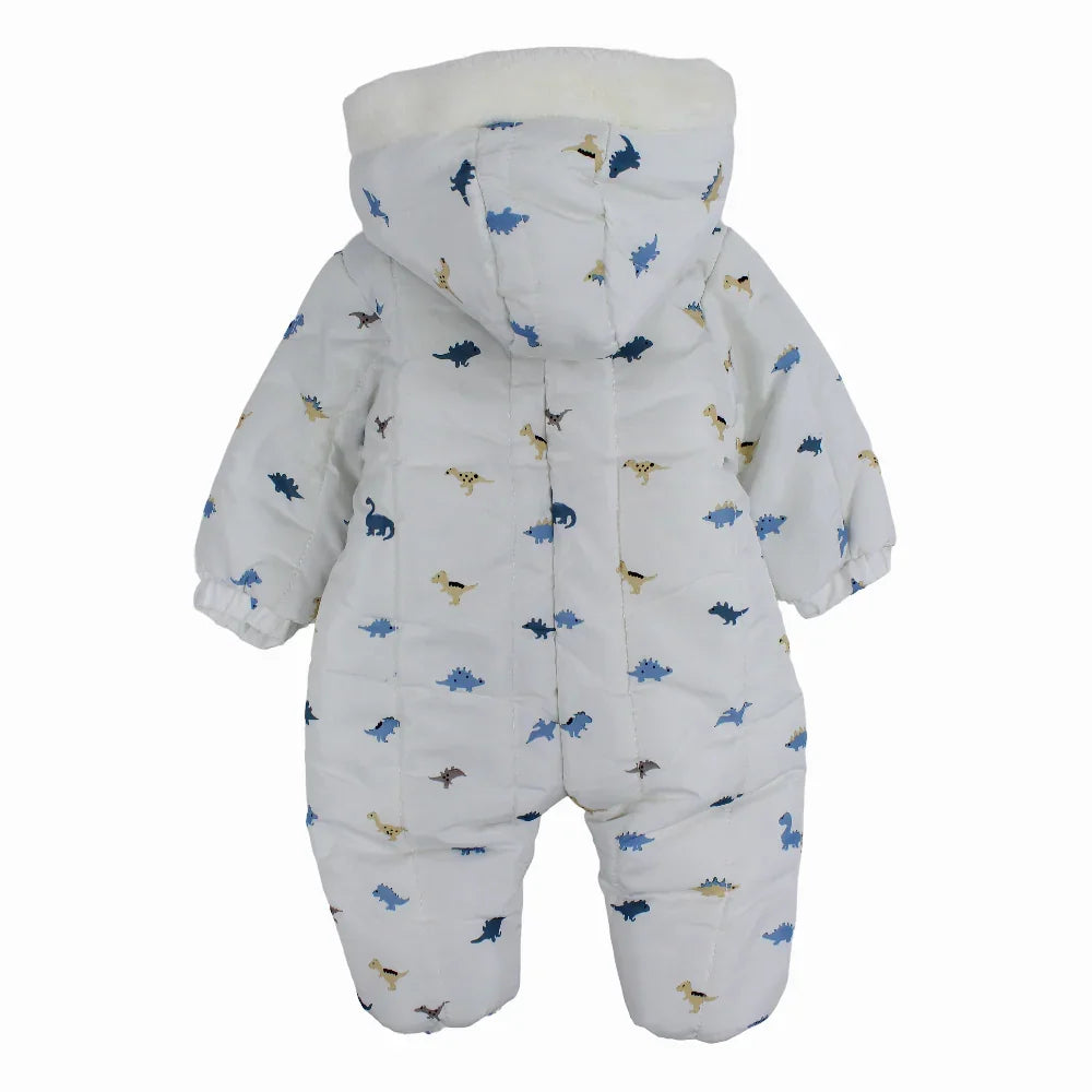 Baby Boys Waterproof Hooded Overall - Dinos Print