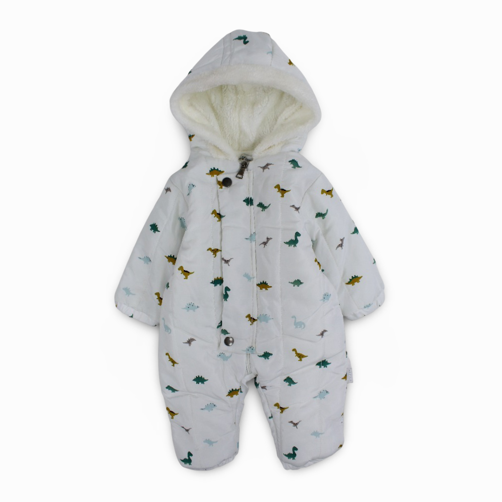 Baby Boys Waterproof Hooded Overall - Dinos Print