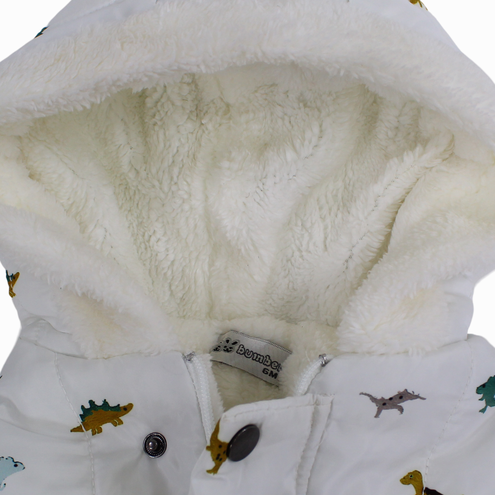 Baby Boys Waterproof Hooded Overall - Dinos Print