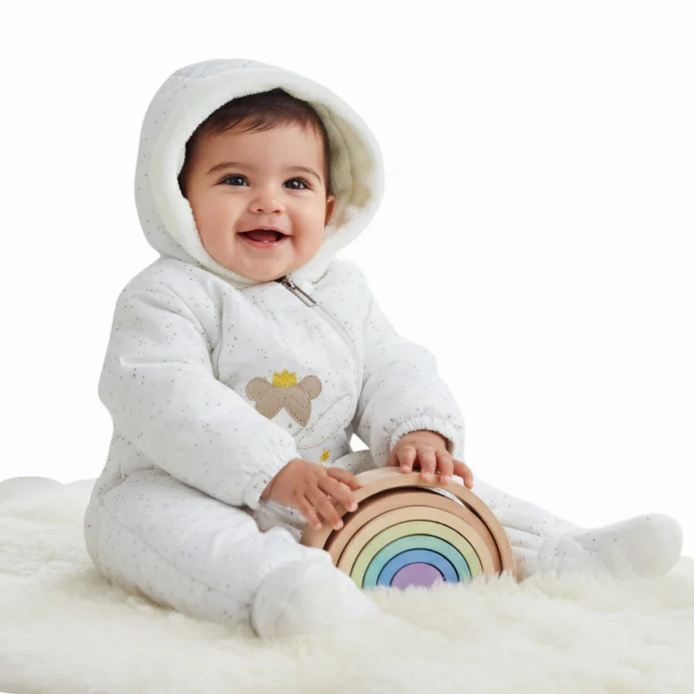 Baby Girls Waterproof Hooded Overall - Cute Girl Design