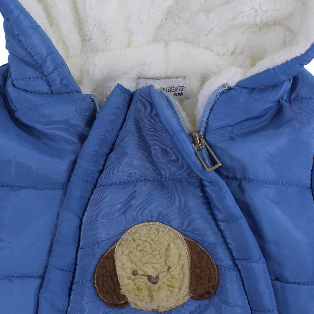 Baby Girls Waterproof Hooded Overall - Dog Face Design
