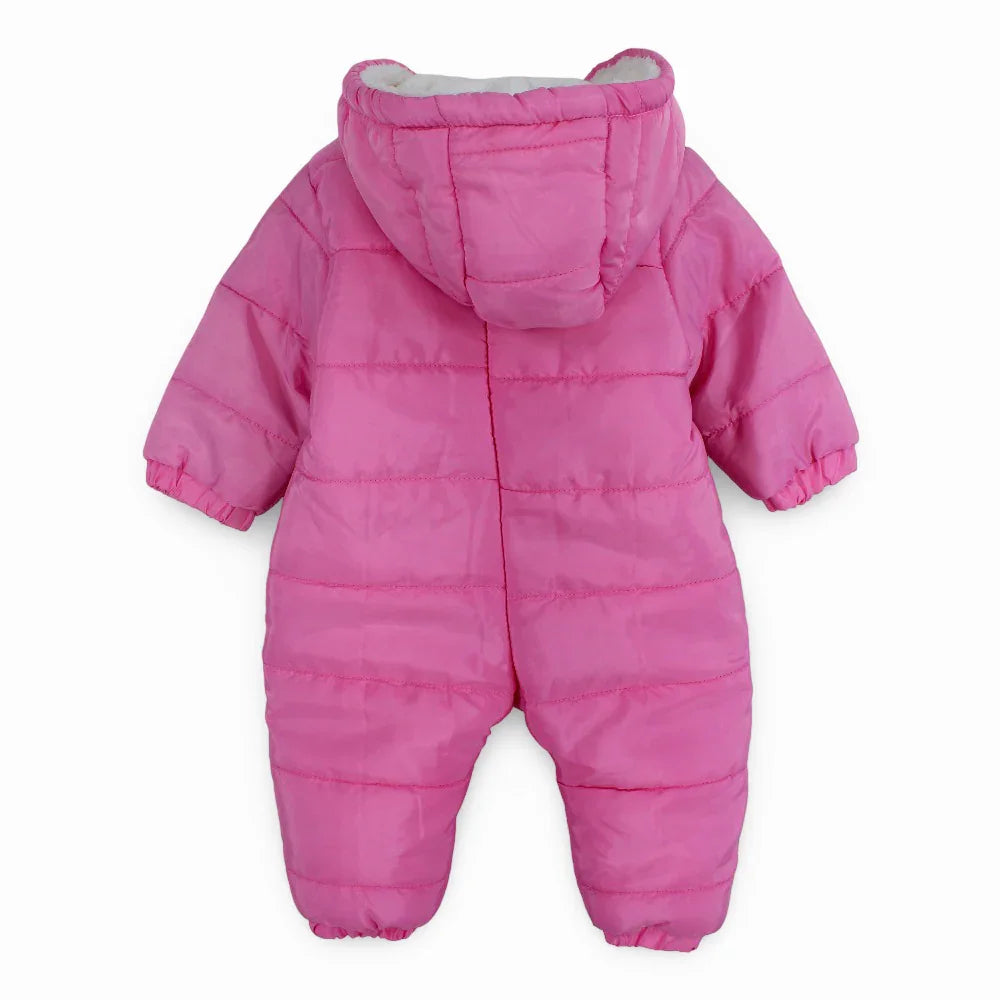 Baby Girls Waterproof Hooded Overall - Dog Face Design