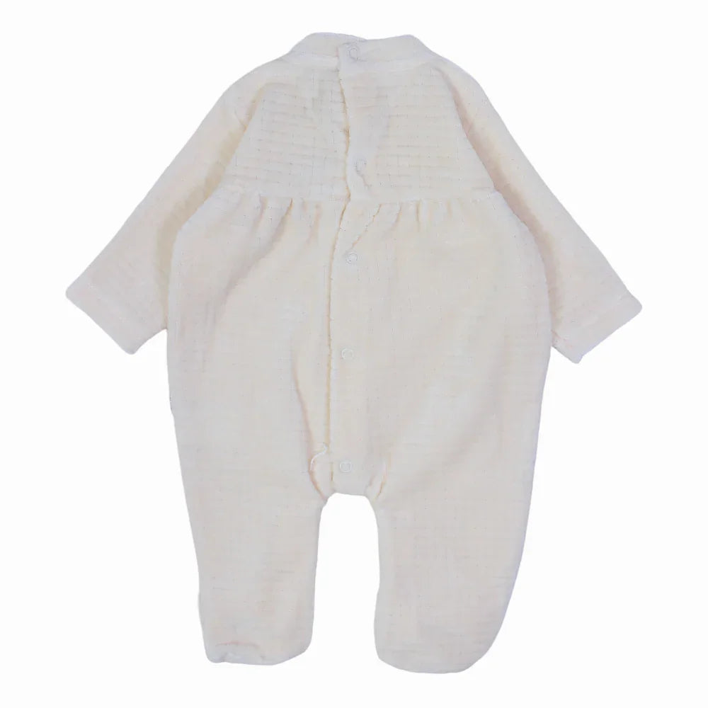 Baby Girls Plain Velvet Baby Footie