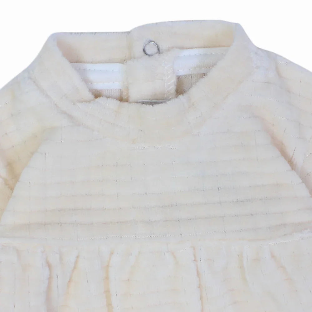 Baby Girls Plain Velvet Baby Footie