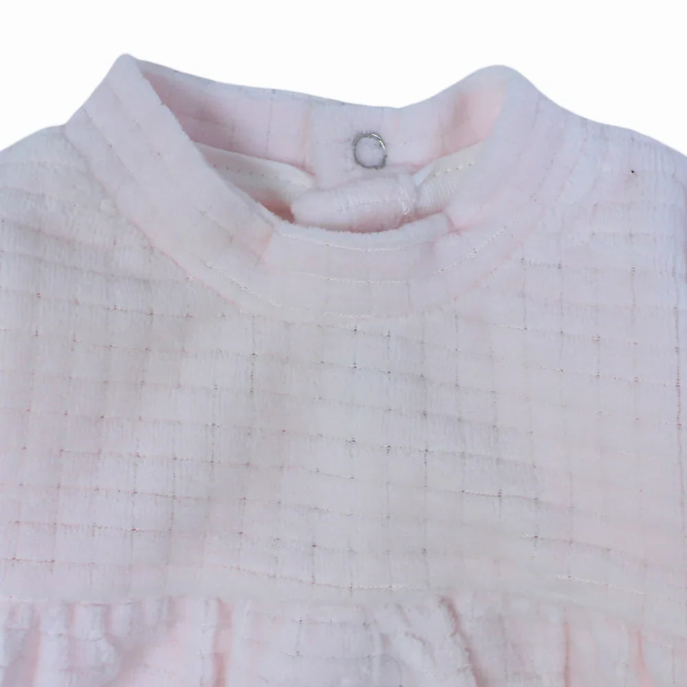 Baby Girls Plain Velvet Baby Footie