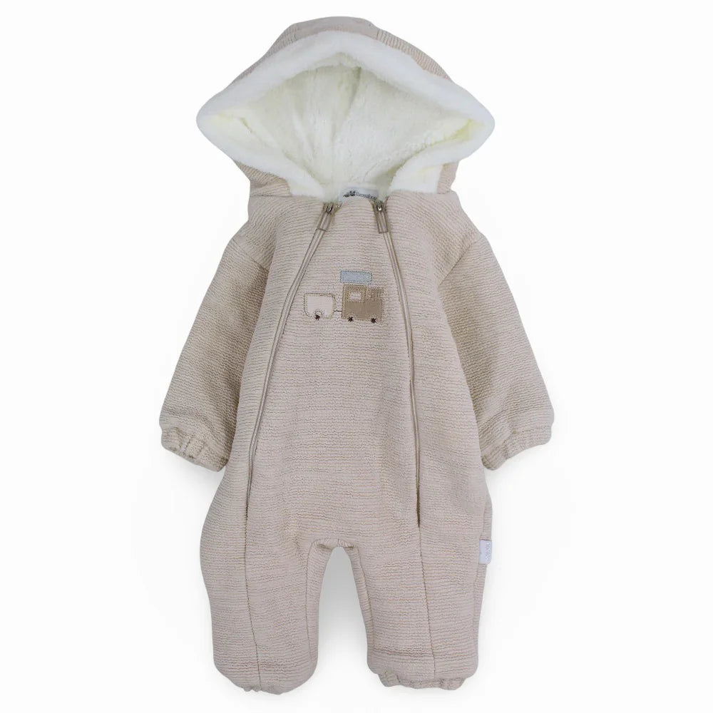 Baby Boys Hooded Overall - Train Design