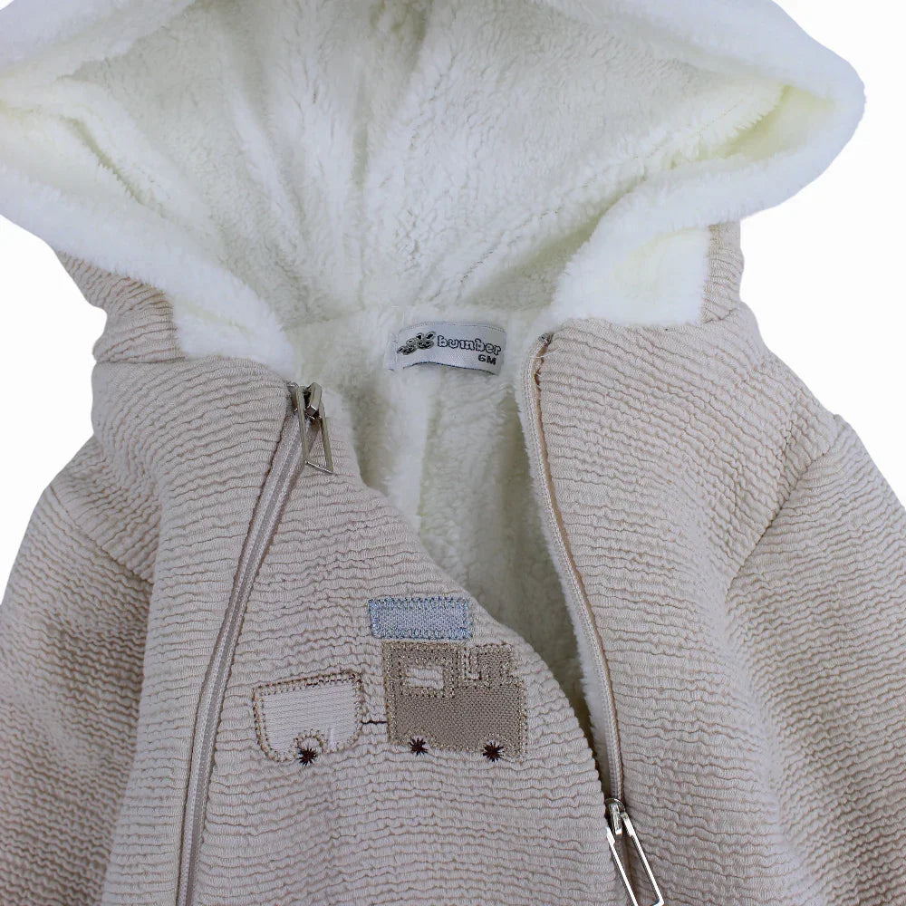 Baby Boys Hooded Overall - Train Design