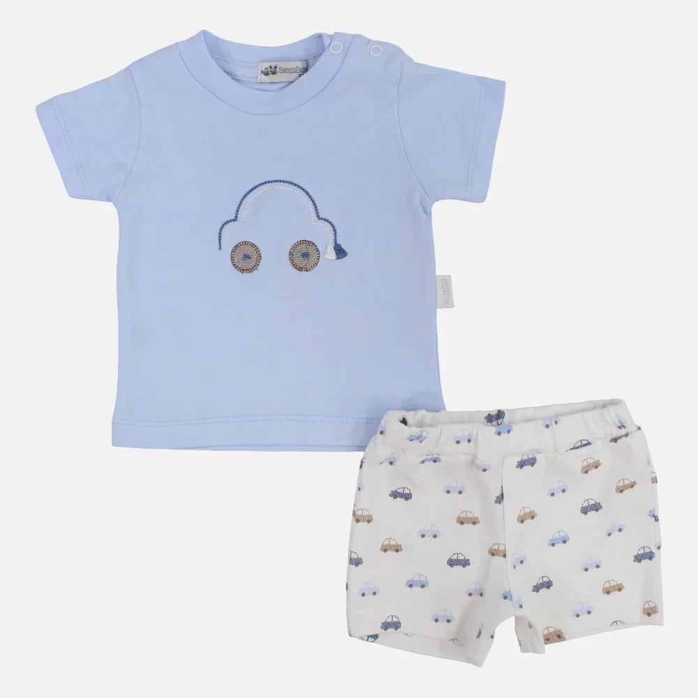Baby Boys 2-Piece Cotton Outfit Set – Car Print