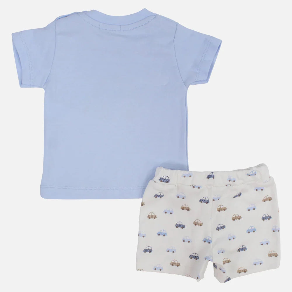 Baby Boys 2-Piece Cotton Outfit Set – Car Print
