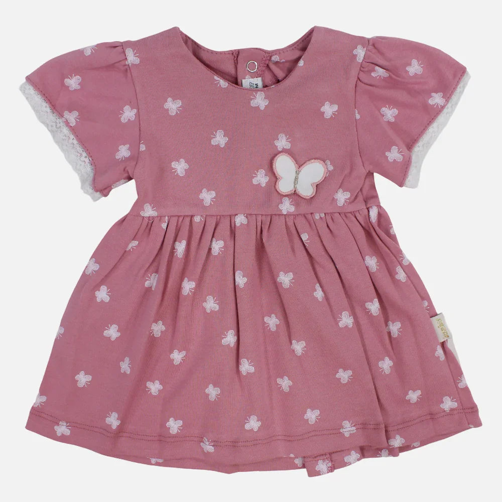 Baby Girls Cotton Dress – Butterfly Print