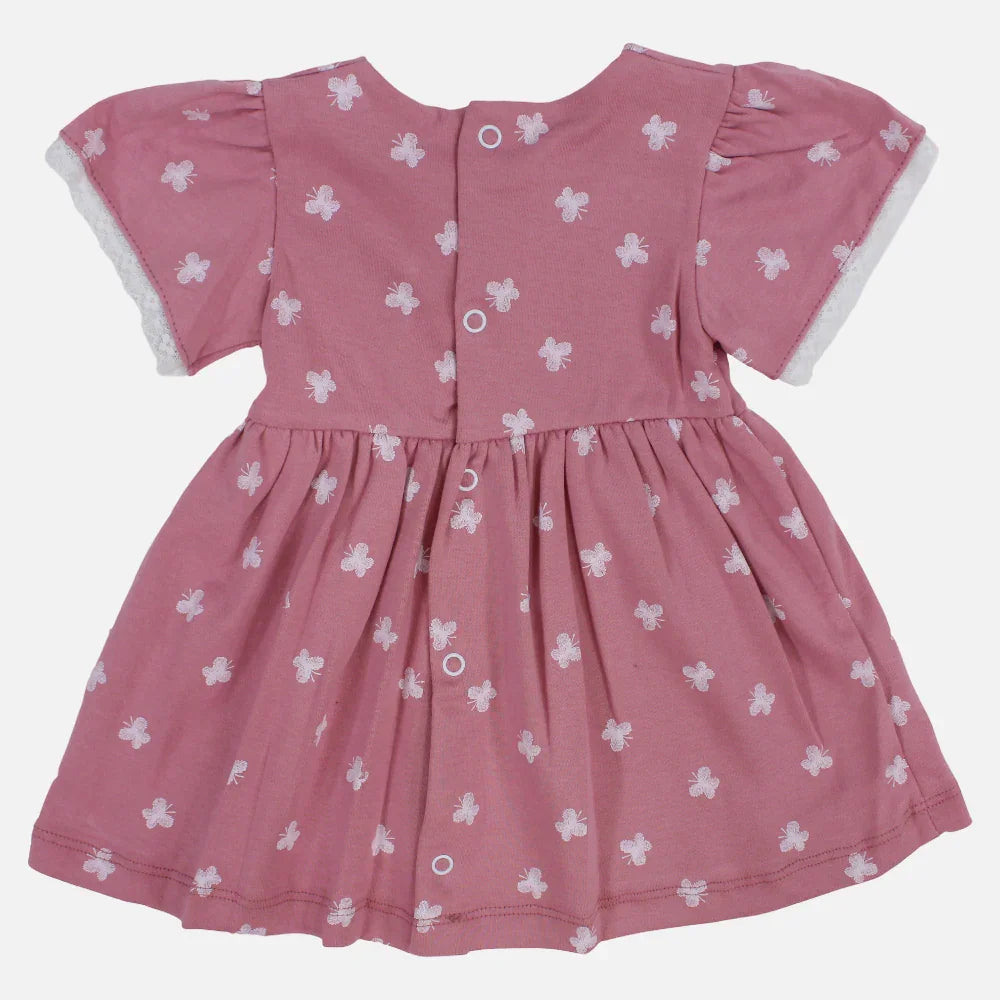 Baby Girls Cotton Dress – Butterfly Print