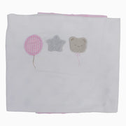 Unisex Baby Cotton Blanket – Bear, Star, & Balloon Design