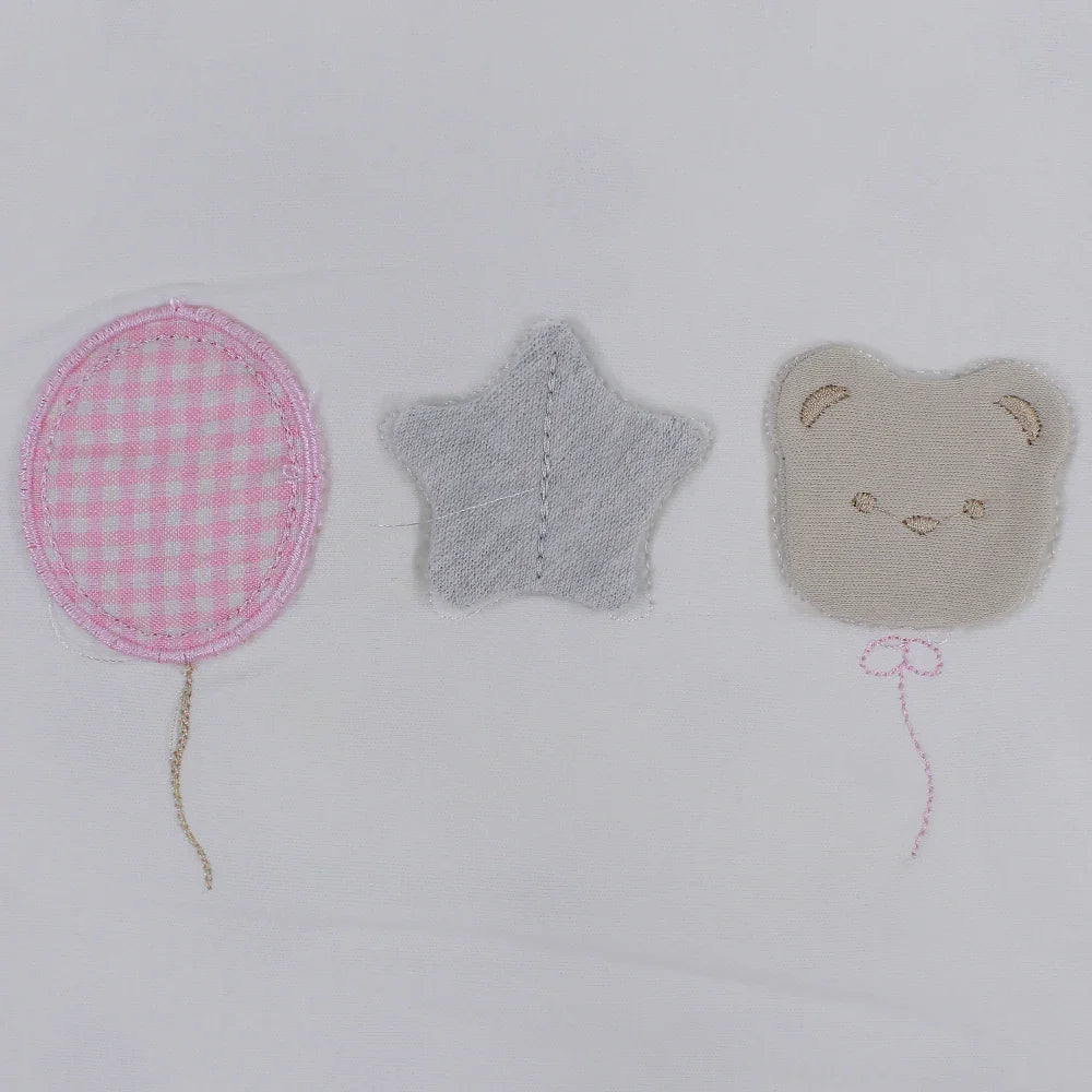 Unisex Baby Cotton Blanket – Bear, Star, & Balloon Design