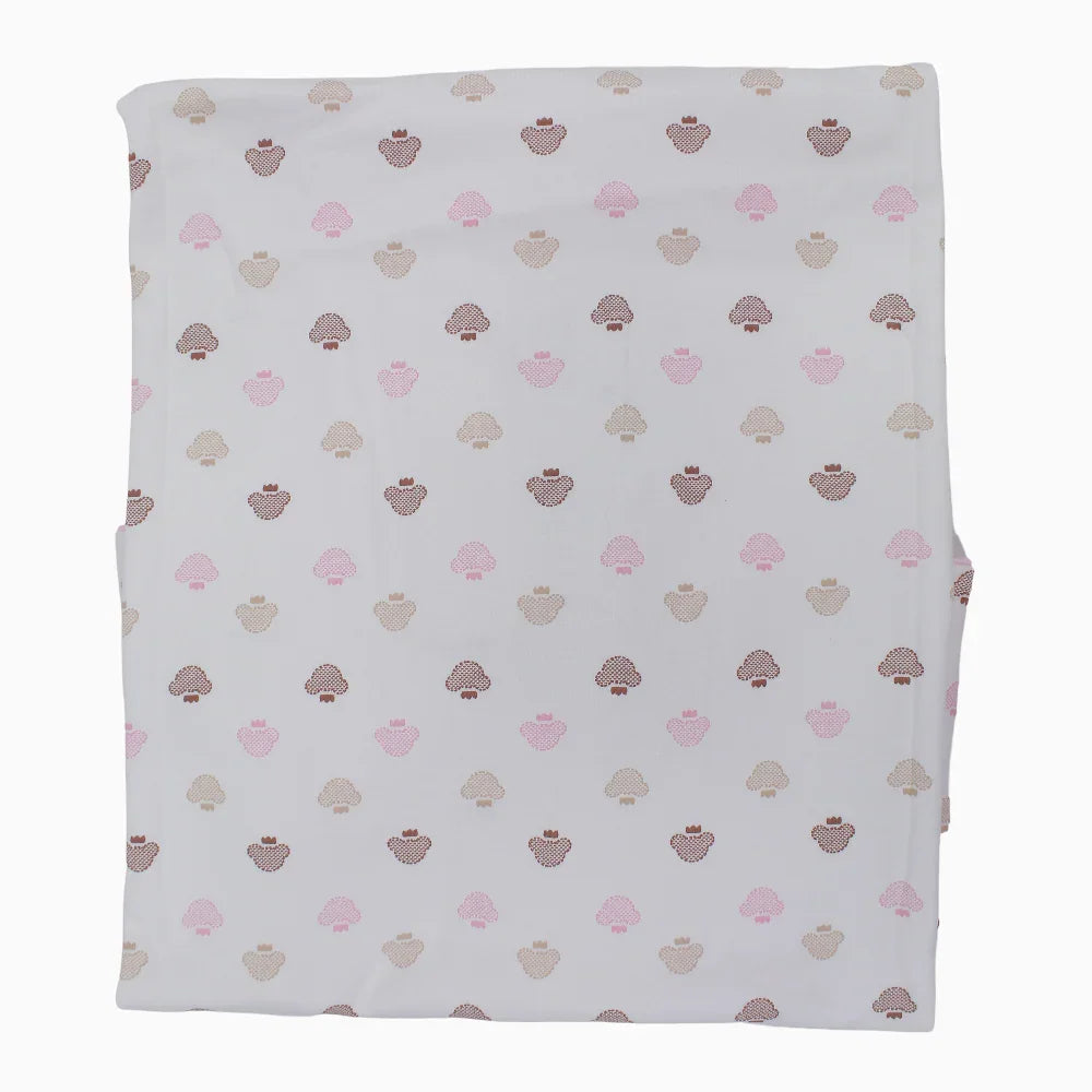 Unisex Baby Cotton Blanket – Bear, Star, & Balloon Design