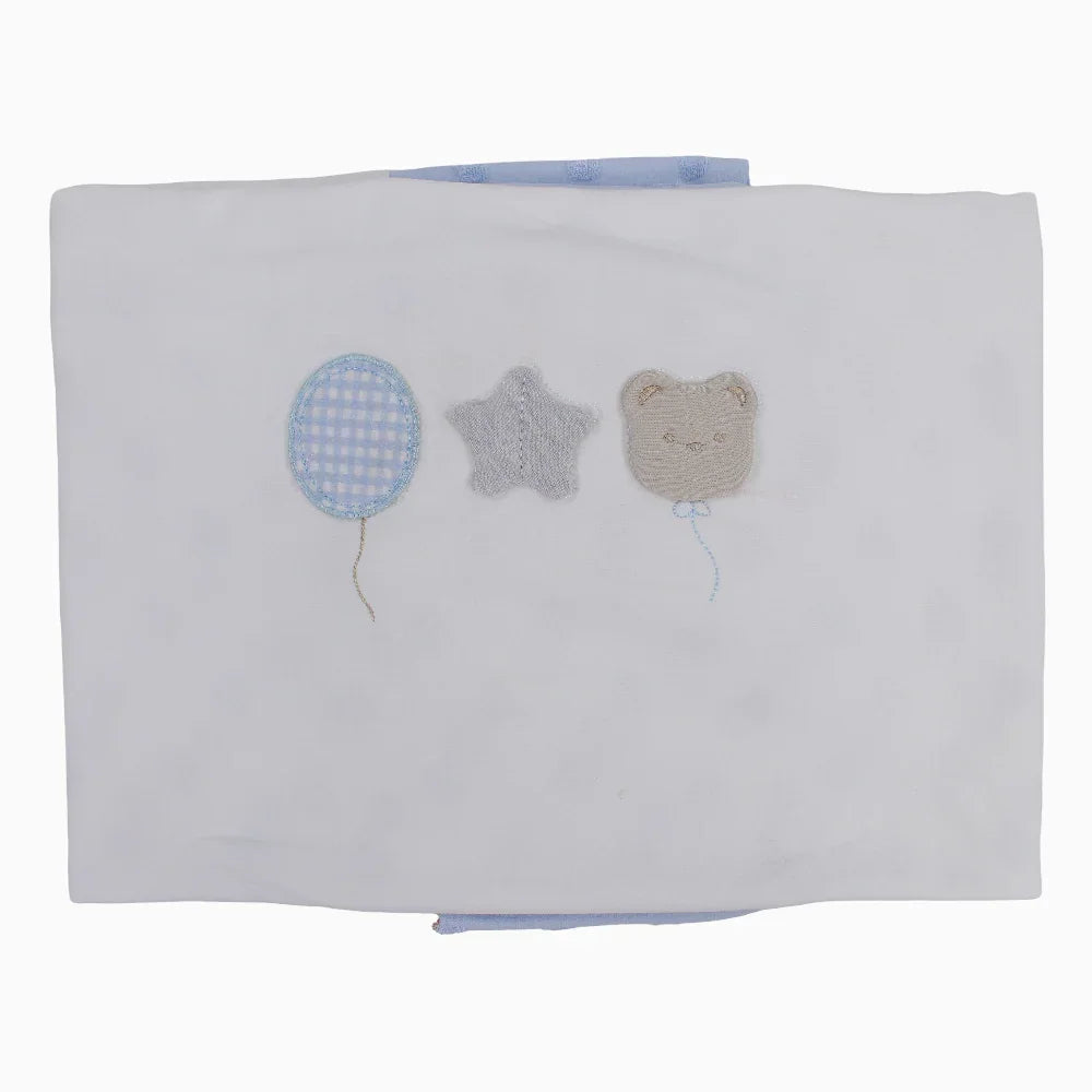 Unisex Baby Cotton Blanket – Bear, Star, & Balloon Design