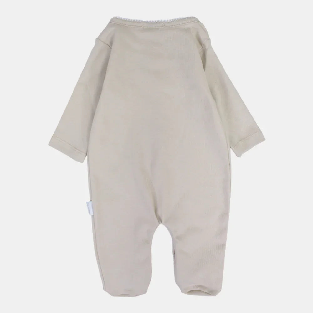 Baby Girls' Cotton Long-Sleeved Baby Footie - Stars Design
